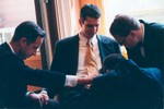 Michigan boys pray.